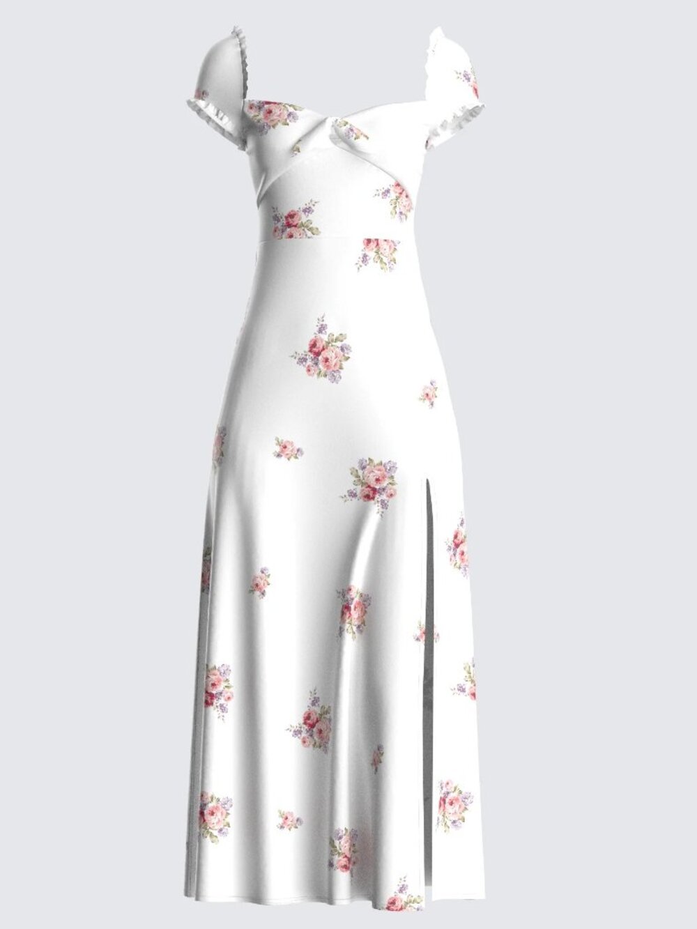 Crue White Floral Print Midi Dress BNNU